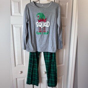 Christmas Elf Squad 2 piece pajama set.
